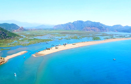 A view from Dalyan & Turtle Beach By Boat A view from Dalyan & Turtle Beach By Boat