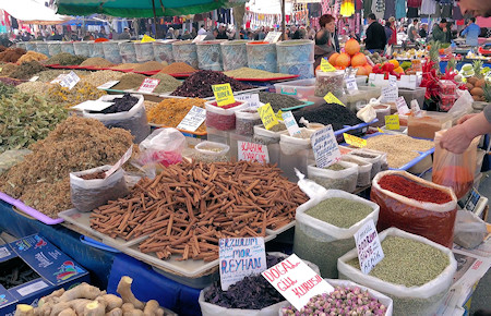 A view from Turkish market in Turgutreis