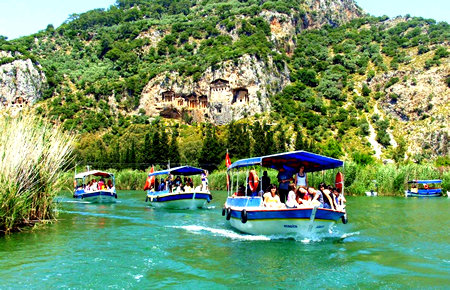 A view from Dalyan and Turtle Beach A view from Dalyan and Turtle Beach