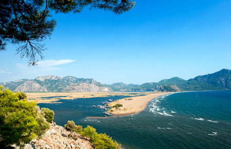 A view from Dalyan and Turtle Beach A view from Dalyan and Turtle Beach