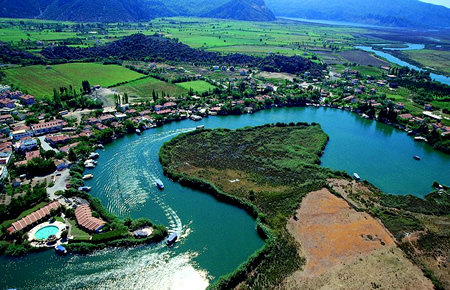 A view from Dalyan and Turtle Beach A view from Dalyan and Turtle Beach